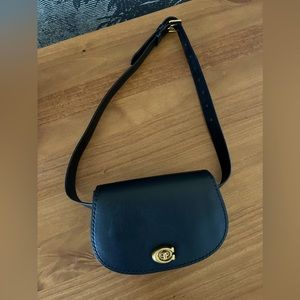 Black Leather Coach Belt Bag